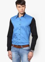 See Designs Solid Blue Casual Shirt
