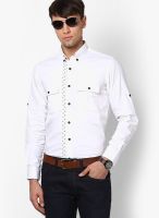 See Designs Solid White Casual Shirt