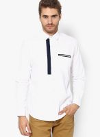 See Designs White Solid Slim Fit Casual Shirt