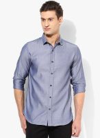 Selected Blue Printed Slim Fit Casual Shirt