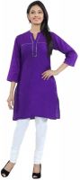 Seven East Casual Solid Women's Kurti(Purple)