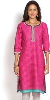 Soch Casual Printed Women's Kurti(Pink)