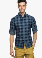 Status Quo Grey Checked Regular Fit Casual Shirt
