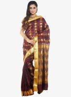 Sudarshan Silk Brown Printed Saree