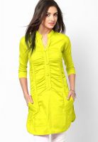 Sukuma Casual, Formal, Party, Festive Solid Women's Kurti(Yellow)