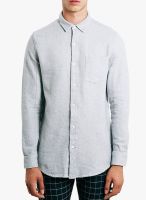 TOPMAN Grey Printed Regular Fit Casual Shirt