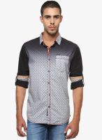 The Indian Garage Co. Black Printed Slim Fit Casual Shirt