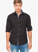 The Indian Garage Co. Black Slim Fit Casual Shirt