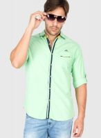 The Indian Garage Co. Green Slim Fit Casual Shirt