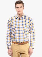 The Vanca Blue Printed Slim Fit Casual Shirt