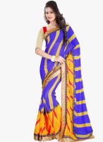 Triveni Sarees Blue Printed Saree