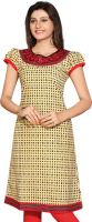 Avirati Casual Printed Women's Kurti(Beige)