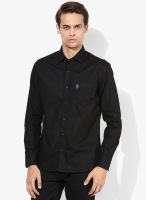 U.S. Polo Assn. Black Solid Regular Fit Casual Shirt
