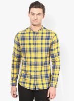 United Colors of Benetton Yellow Checked Slim Fit Casual Shirt