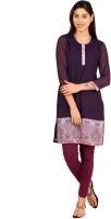 Uptowngaleria Casual Printed Women's Kurti(Purple)
