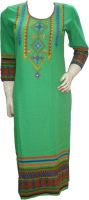 Vg store Embroidered Women's Kurti(Green)