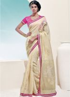 Vishal Beige Embroidered Saree