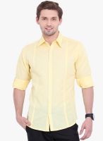 Western Vivid Yellow Solid Slim Fit Casual Shirt