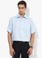 Wills Lifestyle Blue Regular Fit Formal Shirt