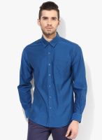 Wills Lifestyle Blue Slim Fit Casual Shirt