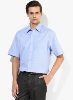 Wills Lifestyle Blue Slim Fit Formal Shirt