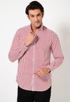 Wills Lifestyle Red Slim Fit Casual Shirt