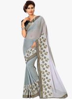 Xclusive Chhabra Grey Embroidered Saree