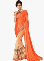 Xclusive Chhabra Orange Embroidered Saree