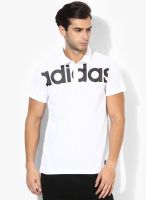 Adidas White Printed Polo T-Shirts