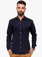 Alley Men Solid Blue Casual Shirt