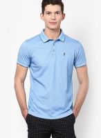 Arrow New York Light Blue Solid Polo T-Shirts