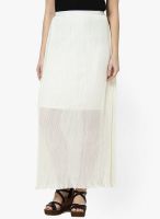 Atorse White A-Line Skirt