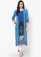 Aurelia Blue Printed Kurtas