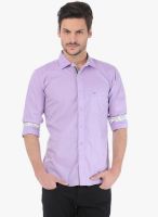 Basics Lavender Solid Slim Fit Casual Shirt