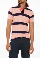 Basics Pink Striped Polo T-Shirts