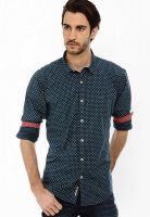 Basics Printed Blue Casual Shirt