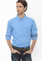 Basics Solid Light Blue Casual Shirt