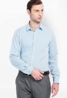 Black Coffee Checked Aqua Blue Formal Shirt