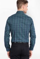 Black Coffee Checked Navy Blue Formal Shirt