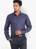 Black Coffee Checks Navy Blue Formal Shirt