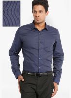 Black Coffee Checks Navy Blue Formal Shirt