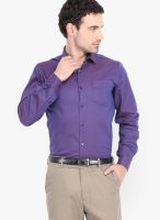 Black Coffee Solid Blue Formal Shirt