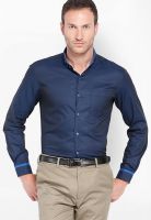 Black Coffee Solid Blue Formal Shirt