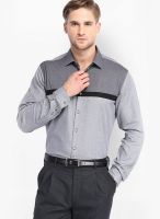 Black Coffee Solid Grey Formal Shirt