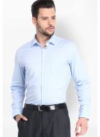 Black Coffee Solid Light Blue Formal Shirt