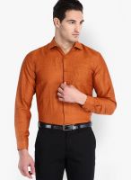 Black Coffee Solid Rust Formal Shirt