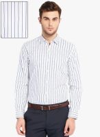 Black Coffee White Striped Slim Fit Formal Shirt