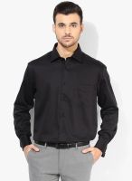 Blackberrys Black Solid Regular Fit Formal Shirt