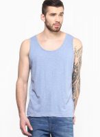 Blue Saint Light Blue Solid Round Neck T-Shirts