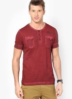 Breakbounce Earthy Red Gillits Henley T Shirt